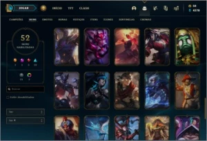 Conta DIAMANTE 4 com 52 skins e 65 champs - League of Legends LOL