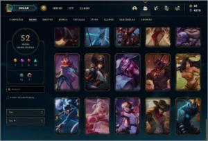 Conta DIAMANTE 4 com 52 skins e 65 champs - League of Legends LOL