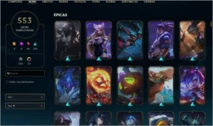 CONTA COM 553 SKIN + LEVEL 296 + ALL CHAMPS - League of Legends LOL