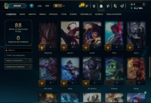 Diamante 1 com 45 Champs e 7 Skins - League of Legends LOL