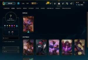 Diamante 1 com 45 Champs e 7 Skins - League of Legends LOL