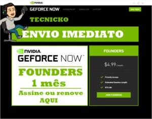 Geforce NOW - Conta FOUNDERS - 1 mês de assinatura - Assinaturas e Premium
