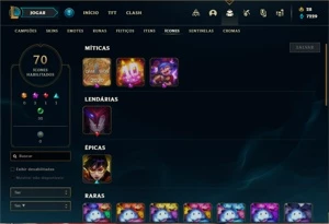 Conta Platina 2 com 50 Champs e 30 Skins + Ryze Triunfante - League of Legends LOL