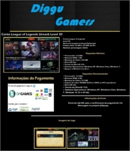 Conta Acc LoL League of Legends Level 30