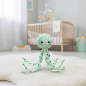 Polvo Newborn Verde Claro Amigurumi - Artesanato e Personalizados