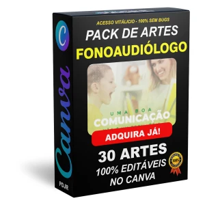 Pack Canva Fonoaudiólogo - 30 Artes Editáveis - Serviços Digitais