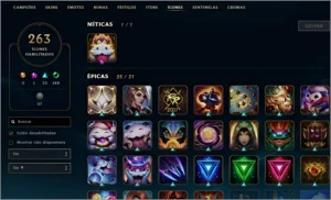 Conta League Of Legends (gold V, 345 Skins, 263 Ícones...) LOL