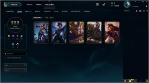 Conta league of legends D5 todos os champs + 222 skins LOL