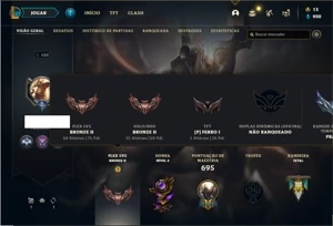 Conta bronze 4 com TODOS os champs e 243 Skins (Level 520) - League of Legends LOL