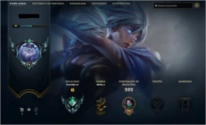 Conta Platina IV, 65 champs, 24 skins + Valorant com 2 passe