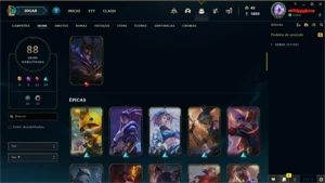 conta lol com bastante skins e cromas (b3 50lp) - League of Legends
