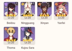Conta genshin impact com yoimiya ar42 e outros t5