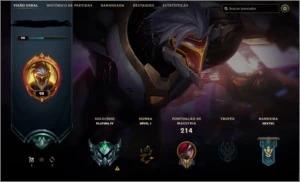 Vendo conta platina 4 com Zed Prestigio - League of Legends LOL