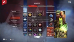 CONTA APEX LEGENDS COM HERANÇA CAUSTIC E 141 ITENS LENDÁRIOS