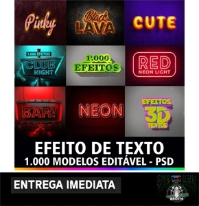 1.000 Efeito De Texto Letras Psd Para Photoshop Profissional - Digital Services