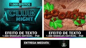 1.000 Efeito De Texto Letras Psd Para Photoshop Profissional - Digital Services