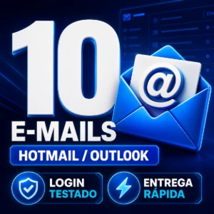 10 Contas Hotmail/Outlook Novas | Login Testado - Emails