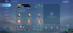 Conta Mobile Legends - Glória Mitica/50 Heros/TOP