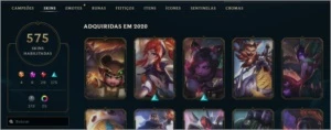 CONTA LOL S3 575 SKINS + RARAS + PRESTIGIOS + ELO BAIXO - League of Legends