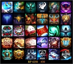 Conta Ouro 3, 82 campeões com skins raras - League of Legends LOL