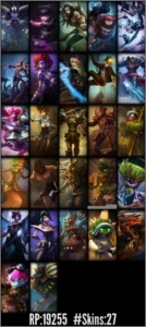 Conta Ouro 3, 82 campeões com skins raras - League of Legends LOL