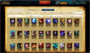 Conta Ouro 3, 82 campeões com skins raras - League of Legends LOL