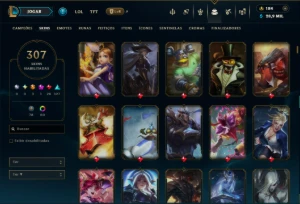 Unranked com TODOS os Champs e 307 Skins ( ADC / SUP ) - League of Legends LOL