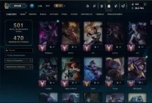 Unranked com TODOS os Champs e 307 Skins ( ADC / SUP ) - League of Legends LOL