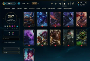 Unranked com TODOS os Champs e 307 Skins ( ADC / SUP ) - League of Legends LOL