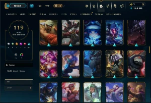 Ferro 1 com 140 Champs e 119 Skins  ( MID / JG / SUP ) - League of Legends LOL