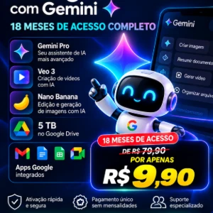 Google AI Pro 18m + 5TB Drive + VEO 3/FLOW | 30d Garantia - Inteligência Artificial