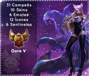 Conta League of Legends OURO V LOL