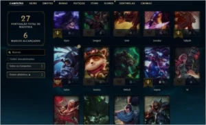 CONTA LOL DIAMANTE IV MUITA SKIN - League of Legends