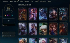CONTA LOL DIAMANTE IV MUITA SKIN - League of Legends