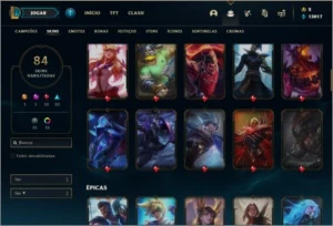 Conta bronze 2 com 91 champs e 82 skins (2229 RP na conta) - League of Legends LOL