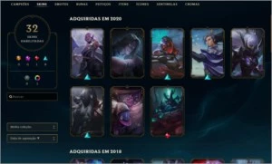 Conta GOLD 3, 97 champions, 32 skins, 255 partidas ranked - League of Legends LOL