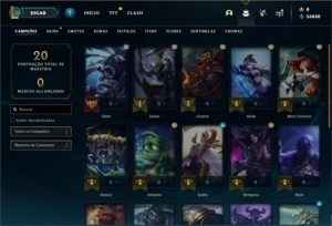 Conta Mestre com 22 Champs e 1 Skin + 13 Fragmentos - League of Legends LOL