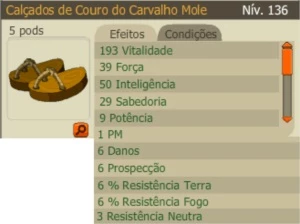Calçados de Couro do Carvalho Mole (Spiritia) - Dofus