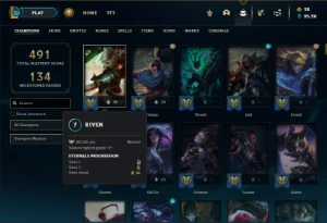 Platina 4 com TODOS os champs e 307 Skins + 10 Vitoriosas - League of Legends LOL