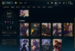 Platina 4 com TODOS os champs e 307 Skins + 10 Vitoriosas - League of Legends LOL