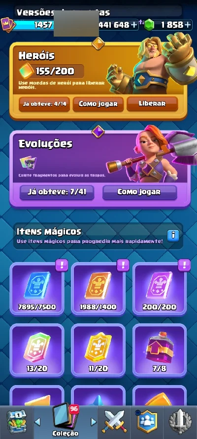 Combo duas contas da Supercell Clash Royale e Clash of clans