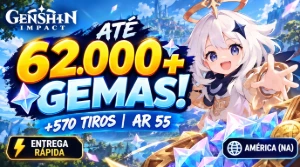Ar 55+ Até (62K) 60.000+ Gemas (Primogems) | 550+ Tiros - Genshin Impact