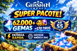 Ar 55+ Até (62K) 60.000+ Gemas (Primogems) | 550+ Tiros - Genshin Impact