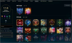 Conta diamante 4 com 25 skins e 3 cromas,96 champs - League of Legends LOL