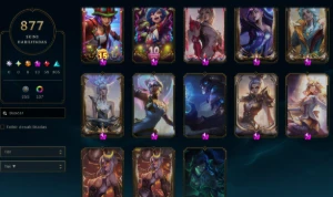 conta league of legends com quase 900 skins ex gm LOL
