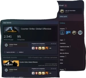 CONTA STEAM LEVEL 20GC COM 3K PONTOS - Counter Strike CS