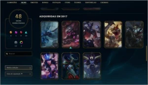 Conta de lol/Nível 142/Ouro lV/CINQUENTA E UMA SKINS - League of Legends