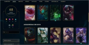 Conta de lol/Nível 142/Ouro lV/CINQUENTA E UMA SKINS - League of Legends