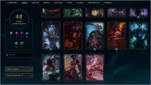 Conta de lol/Nível 142/Ouro lV/CINQUENTA E UMA SKINS - League of Legends