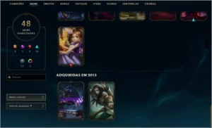 Conta de lol/Nível 142/Ouro lV/CINQUENTA E UMA SKINS - League of Legends